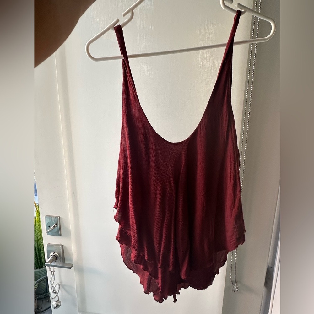 Free People Burgundy loose tank top